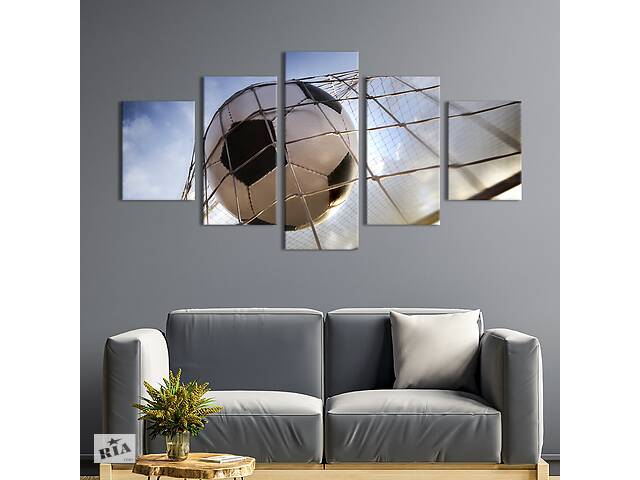 Модульная картина из 5 частей на холсте KIL Art Гол в футболе 112x54 см (479-52)