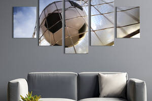 Модульная картина из 5 частей на холсте KIL Art Гол в футболе 187x94 см (479-52)