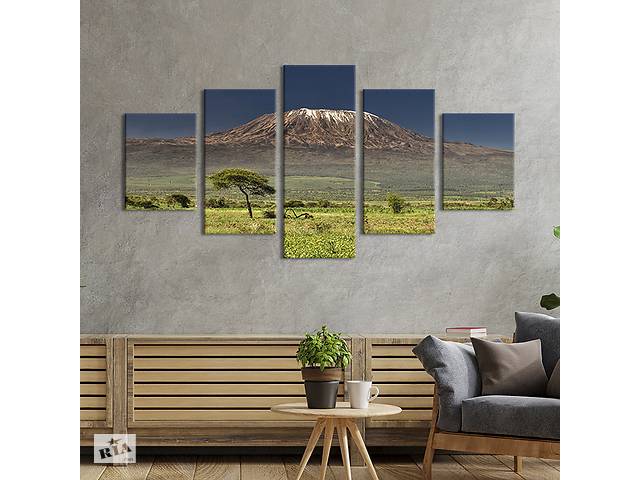 Модульная картина из 5 частей на холсте KIL Art Гора Килиманджаро - окраса Африки 112x54 см (544-52)