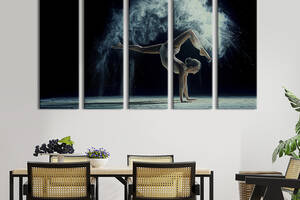 Модульная картина из 5 частей на холсте KIL Art Грациозный танец гимнастки 132x80 см (484-51)