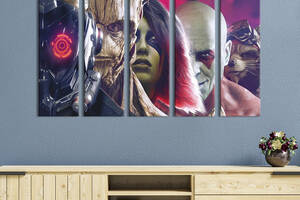 Модульная картина из 5 частей на холсте KIL Art Guardians of the Galaxy от Марвел 155x95 см (727-51)