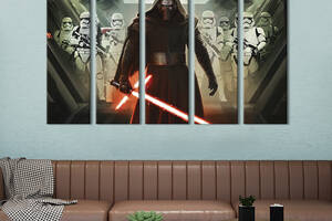 Модульная картина из 5 частей на холсте KIL Art Кайло Рен - персонаж Star Wars 132x80 см (669-51)