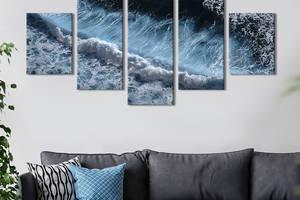 Модульная картина из 5 частей на холсте KIL Art Холодные волны северного моря 112x54 см (456-52)
