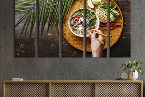 Модульная картина из 5 частей на холсте KIL Art Красивая азиатская еда 155x95 см (305-51)