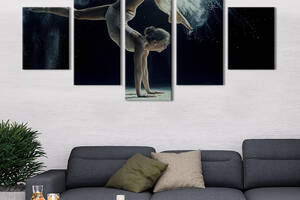 Модульная картина из 5 частей на холсте KIL Art Красивая гимнастка 112x54 см (484-52)