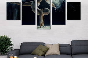 Модульная картина из 5 частей на холсте KIL Art Красивая гимнастка 187x94 см (484-52)