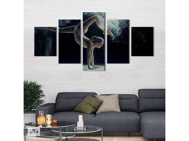 Модульная картина из 5 частей на холсте KIL Art Красивая гимнастка 187x94 см (484-52)