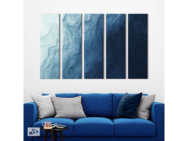 Модульная картина из 5 частей на холсте KIL Art Красивая морская абстракция 132x80 см (58-51)