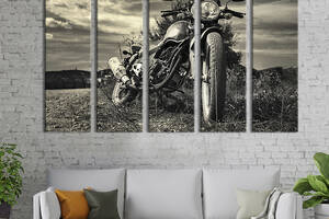 Модульная картина из 5 частей на холсте KIL Art Красивый мотоцикл Harley Davidson 132x80 см (96-51)