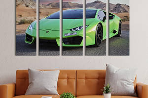 Модульная картина из 5 частей на холсте KIL Art Крутой автомобиль Lamborghini Aventador 155x95 см (125-51)