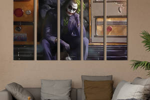 Модульная картина из 5 частей на холсте KIL Art Культовый образ Джокера 132x80 см (718-51)