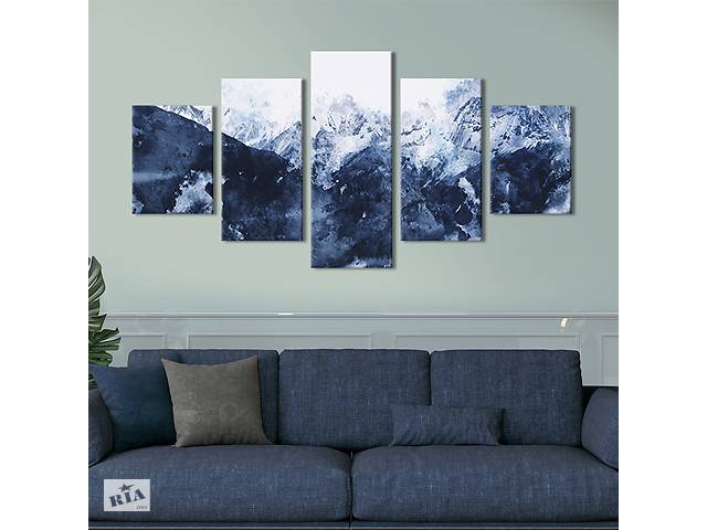 Модульная картина из 5 частей на холсте KIL Art Ледяные скалы 162x80 см (605-52)
