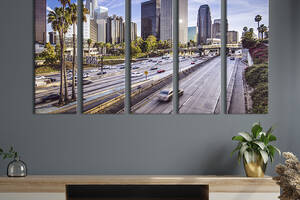 Модульная картина из 5 частей на холсте KIL Art Лос-Анджелес - город в США 87x50 см (340-51)