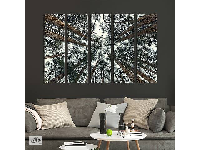 Модульная картина из 5 частей на холсте KIL Art Ливанский кедровый лес 132x80 см (617-51)