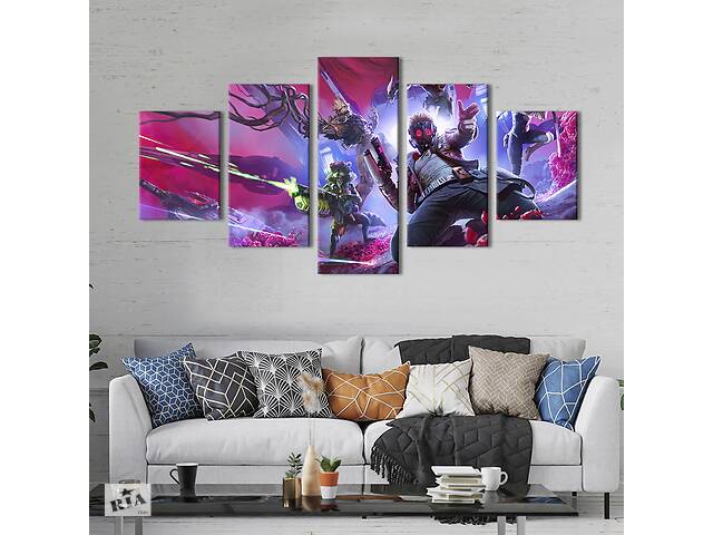 Модульная картина из 5 частей на холсте KIL Art Marvel's Guardians of the Galaxy 162x80 см (726-52)