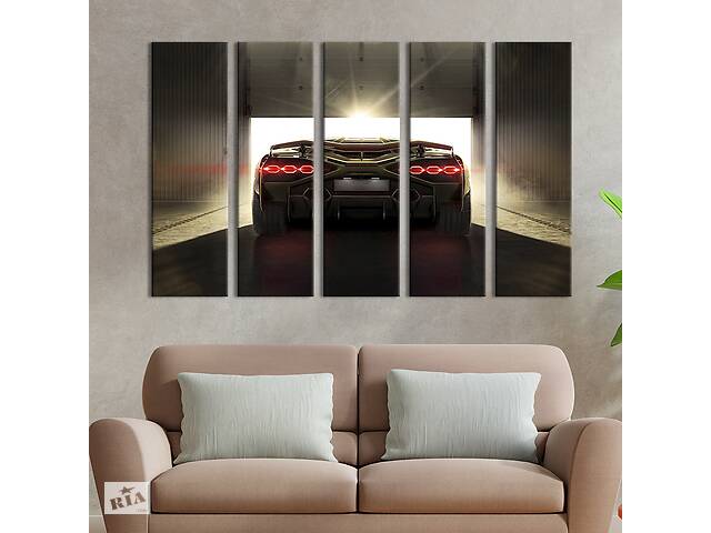 Модульная картина из 5 частей на холсте KIL Art Мощный автомобиль Lamborghini Sian 87x50 см (87-51)