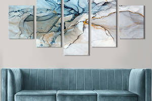 Модульная картина из 5 частей на холсте KIL Art Мраморная текстура с трещинами 187x94 см (37-52)