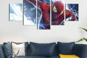 Модульная картина из 5 частей на холсте KIL Art Новый Человек-паук 112x54 см (674-52)