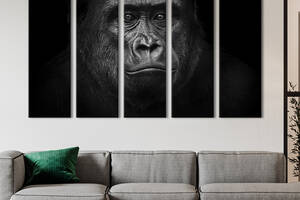 Модульная картина из 5 частей на холсте KIL Art Огромная горилла 132x80 см (192-51)