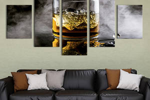 Модульная картина из 5 частей на холсте KIL Art Охлажденный виски 187x94 см (307-52)