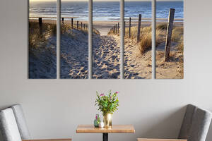 Модульная картина из 5 частей на холсте KIL Art Песчаная дорога на красивый пляж 132x80 см (421-51)