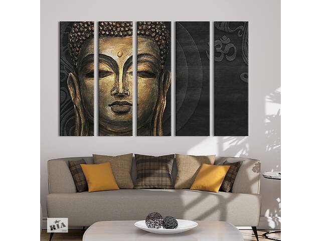 Модульная картина из 5 частей на холсте KIL Art Портрет Будды 87x50 см (80-51)