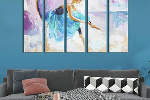 Модульная картина из 5 частей на холсте KIL Art Прима-балерина 132x80 см (505-51)