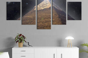 Модульная картина из 5 частей на холсте KIL Art Пирамида Хеопса под луной 162x80 см (507-52)