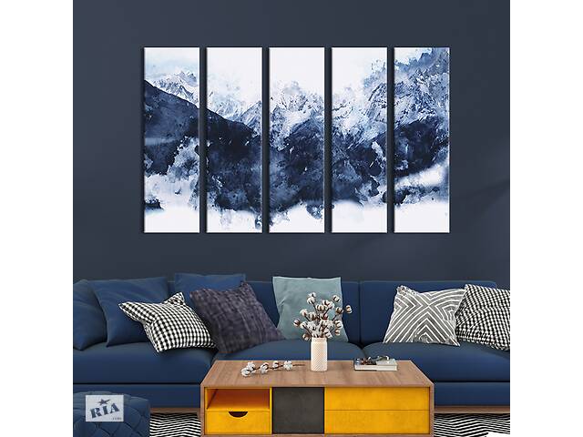 Модульная картина из 5 частей на холсте KIL Art Северные снежные горы 87x50 см (605-51)