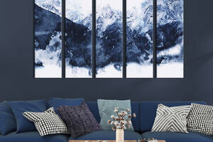 Модульная картина из 5 частей на холсте KIL Art Северные снежные горы 155x95 см (605-51)