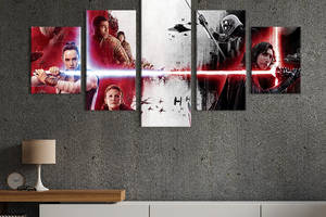 Модульная картина из 5 частей на холсте KIL Art Star Wars: Последние джедаи 162x80 см (749-52)