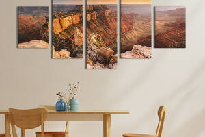 Модульная картина из 5 частей на холсте KIL Art Сумерки над Гранд Каньоном 187x94 см (599-52)