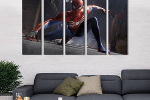 Модульная картина из 5 частей на холсте KIL Art Супергерой Человек-паук 87x50 см (762-51)