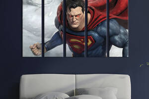 Модульная картина из 5 частей на холсте KIL Art Супермен 155x95 см (751-51)