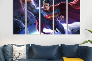 Модульная картина из 5 частей на холсте KIL Art Супермен DC 155x95 см (752-51)