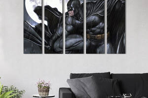 Модульная картина из 5 частей на холсте KIL Art The Dark Knight, DC UNIVERSE 87x50 см (689-51)
