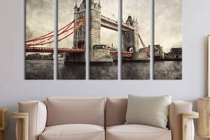 Модульная картина из 5 частей на холсте KIL Art Tower Bridge в Лондоне 132x80 см (335-51)