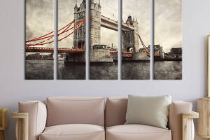 Модульная картина из 5 частей на холсте KIL Art Tower Bridge в Лондоне 87x50 см (335-51)