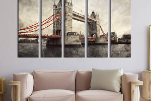 Модульная картина из 5 частей на холсте KIL Art Tower Bridge в Лондоне 155x95 см (335-51)