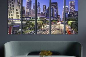 Модульная картина из 5 частей на холсте KIL Art Вечерний Лос-Анджелес 132x80 см (339-51)