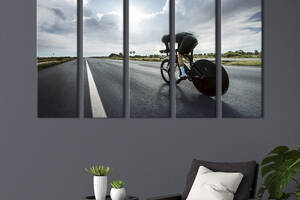 Модульная картина из 5 частей на холсте KIL Art Велоспорт 132x80 см (498-51)