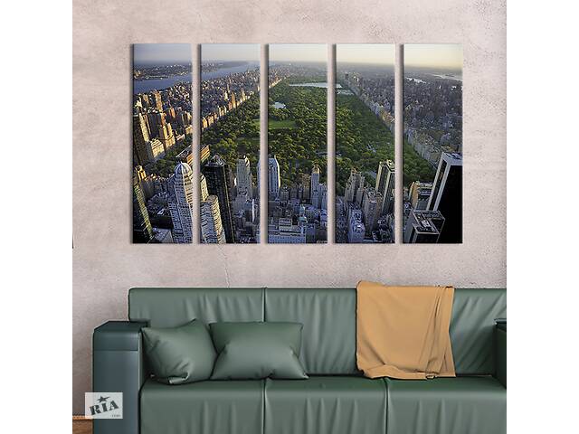 Модульная картина из 5 частей на холсте KIL Art Волшебный Центральный Парк Нью-Йорка 132x80 см (332-51)