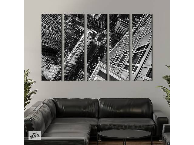 Модульная картина из 5 частей на холсте KIL Art Вид с высоты на улицу Нью-Йорка 132x80 см (377-51)