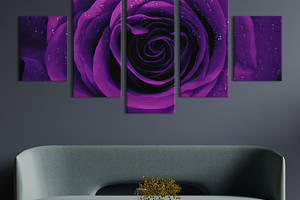 Модульная картина из 5 частей на холсте KIL Art Изумительная роза 187x94 см (246-52)