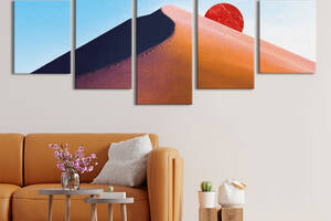 Модульная картина из 5 частей на холсте KIL Art Закат в пустыне 162x80 см (MK53637)