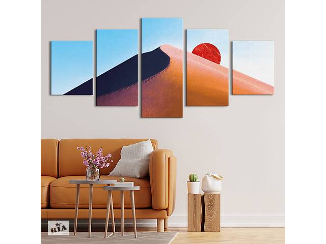 Модульная картина из 5 частей на холсте KIL Art Закат в пустыне 187x94 см (MK53637)