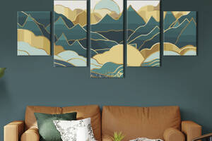 Модульная картина из 5 частей на холсте KIL Art Живописные восточные горы 112x54 см (646-52)