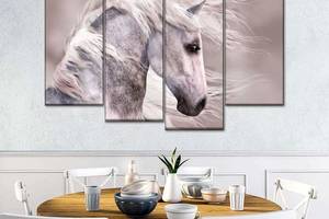 Модульная картина из четырех частей Art Studio Shop Белокурая лошадь 129x90 см (M4_L_167)