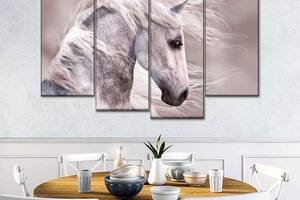 Модульная картина из четырех частей Art Studio Shop Белокурая лошадь 89x56 см (M4_M_167)
