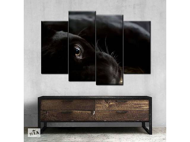 Модульна картина із чотирьох частин Art Studio Shop Чорне око пантери 89x56 см (M4_M_224)